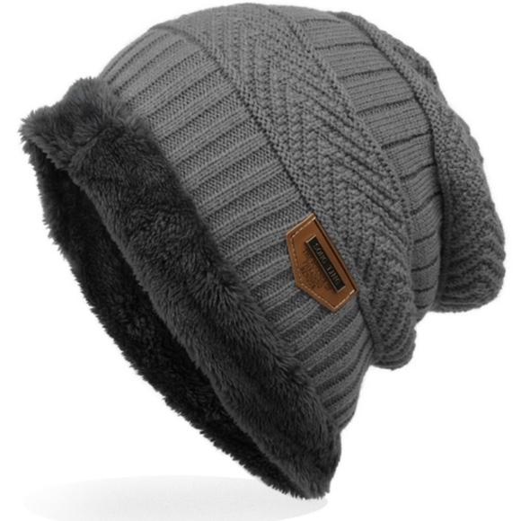 NEW Winter Soft Knitted Cap Lined w/ Velvet Wool - Picture 1 of 8